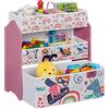 Relaxdays Libreria per la Cameretta dei Bambini, 6 Box Portagiochi, Motivo Supereroina, HLP 66x63x30 cm, Multicolore