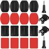 Fulushouxi 20 Set Cuscinetti Adesivi Compatibile con Gopro, Supporto Attacchi Adesivo Curvo e Piatto, Supporti Casco Adesivo Mounts Kit per Casco Compatibile con GoPro Hero Session/4/3/3+/2 Action Camera