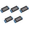 TECNOIOT 5 pezzi Indicatore del livello di carica della capacità della batteria Display blu per batterie agli ioni di litio 1S 4.2V 18650