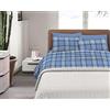 IlGruppone Il Gruppone Passione Casa Completo Letto in Cotone Di Flanella Calda e Morbida Anti Pilling - Set Lenzuola Flanellato 3 Misure parure con Federe (Matrimoniale, Tartan Blu)