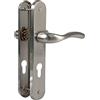 Amig - Set Maniglia per Porta - Modello Lena - Acciaio - 238 x 40 mm - Serratura di 85 mm - Colore: Cromato opaco