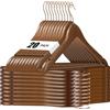 HOUSE DAY Grucce in legno, 20 pezzi, ganci in oro rosa, con tacche e Barra girevoli a 360°, per Pantaloni, Vestiti, Giacca, Colore Noce