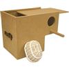 nestQ Nido di legno per diamanti esotici di Gould 20 cm (lunghezza) x 13 cm (base) x 16 cm (altezza) con materiale per capelli e supporto imbottito per capelli di capra, mandarino