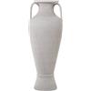 DRW Vaso da pavimento con manici in ceramica in chiaro 30 x 80 cm