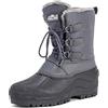 Polar Uomo Letame Allacciare Short Nylon Inverno La Neve Pioggia Allacciare Impermeabile Anatra Stivali - Grigio - UK7/EU41 - YC0338