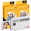 KODAK Mini 2 Retro 4PASS Stampante Fotografica Portatile (5.3x8.6cm) + Pacchetto con 68 Fogli, Bianco