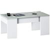 MarinelliGroup Tavolino da caffe' sollevabile 100 X 50 X 43 cm con rialzo salvaspazio soggiorno CEMENTO 0L1640A