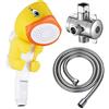 KAIYING Soffione doccia portatile per bambino, con flusso d'acqua a forma di fumetto, giocattolo per il bagno (I: soffione doccia + tubo + deviatore)