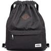 KAUKKO Zaino con coulisse unisex per nuoto/surf/viaggio/escursione/yoga, colore: nero (k1031-3), taglia unica, zaino, Nero (K1031-3), Taille unique, Zaino