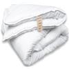 FH FAM' HOME HOME COSINESS Piumino singolo 155x200 cm bianco lavabile Letto 100, Piumone trapuntato certificato MADE IN GREEN, ipoallergenico, morbido, durevole, in fibra cava di poliestere riciclato 350g/m3