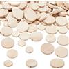 PH PandaHall 120 pz Perline di Legno Piatte e Rotonde 3 misure Perline di Monete di Legno Perline di Legno Bianco Antico Disco di Legno Non Finito per Gioielli Collana Natale Macrame, 15/20/24.5mm
