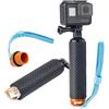 Digicharge Impugnatura Galleggiante Impermeabile Per GoPro Hero12 Hero11 Hero10 Hero Max/DJI OSMO Action 3 / Insta360 One/Akaso Action Camera Float con Spazio Interno Impermeabile, Arancia