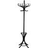 DRW Appendiabiti da terra in legno in nero 53 x 186 cm