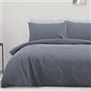 Sleepdown Set di biancheria da letto con copripiumino e federe, 100% puro cotone, tinta unita, colore: ardesia, morbido e facile da pulire, super king size (220 x 260 cm)