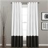 Lush Decor Set di Tende per Finestra Prima, Grigio, per Soggiorno, Sala da Pranzo, Camera da Letto, 137 x 213 cm, Poliestere, Nero/Bianco, Panel Pair 84 in x 54 in