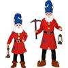 Widmann 10639 - Costume da nano, parte superiore, cintura, cappello con barba, gnom, fiabe, festa a tema, Carnevale