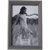 DRW Set di 2 portafoto per foto da 10 x 15 cm in legno MDF e carta in grigio scuro 12,4 x 17,4 x 3 cm