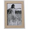 DRW Set di 2 portafoto per foto da 10 x 15 cm in legno dm e carta bianca e naturale 14 x 19 x 1,5 cm