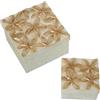 DRW Set di 2 scatole quadrate di madreperla con fiori in rilievo in bitono 13 x 13 x 8 cm e 9 x 9 x 6 cm
