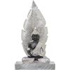 DRW Figura di un Buddha seduto con foglia di resina in argento e marrone 15 x 7 x 27 cm