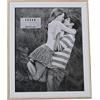 DRW Set di 2 portafoto per fotografia da 20 x 25 cm in legno dm e carta naturale e bianca 24 x 29 x 1,5 cm