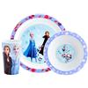 Disney II Frozen - Set da tavola per bambini, 3 pezzi, riutilizzabile, in polipropilene, piatto, ciotola e tazza per bambini, motivo: Elsa, Anna e Olaf, set da tavola per i pasti - per 24 mesi in su,