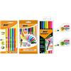 BIC Set Cancelleria Scrittura e Colore, Penne a Sfera Colorate, Evidenziatori Colorati, Pennarelli Dual-Tip Colorati,Bianchetti a Nastro, Kit Cancelleria Studenti