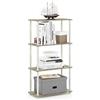 Furinno Turn-N-Tube Libreria a 4 Piani, Rovere Sonoma (Sonoma Oak/White), 109.86 x 29.46 x 59.94 cm