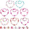 Hifot 24 Pezzi Set di Gioielli Bambini Collana Anello e Bracciale, Legno Colorato Gufo Unicorno Regolabili Anelli Principessa Gioielli Bomboniere Festa Compleanno Regalo