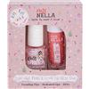 Miss Nella Pink Secret Lips & Tips Duo - Lucidalabbra profumato + smalto glitterato per bambini, con formula peel off, a base d'acqua e inodore