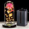 Touloube Galaxy Rose Regalo per la Festa Della Mamma, Fiori di Rosa con Luce a LED, Fiore Artificiale Rosa Regalo per Donne Mamma Moglie, Eterna Rosa in Cupola di Vetro, Regali per Lei, Compleanno