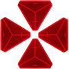 SPARKMOTO 4 pezzi Catarifrangente Triangolare Rosso,Catarifrangente Triangolare Posteriore,Omologazione ECE R3 Classe IIIA catarifrangenti triangolari Adesivo,Riflettore Triangolo Posteriore Rosso