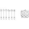 Guzzini Dolce Love Set 6 Forchettine, Stainless Steel 18/11, Argento, 19 & Contenitore Piccolo con Coperchio Love, Trasparente, Ø10.7 x h11 cm