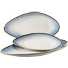 MÄSER 931992 La Sinfonia - Set di 3 piatti da portata in ceramica in 3 misure, look moderno vintage con sfumatura di colore blu a bianco, gres