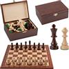 Master of Chess Scacchiera in Legno da Torneo 54 cm - Fatto a mano Intarsiata Grandi Scacchiera Portatile - Set di Scacchi Pieghevoli per Bambini e Adulti - Con Figure STAUNTON NO.6 in Scatola