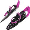 ALPIDEX Racchette Neve Ciaspole Alzatacco 38-45 Borsa Trasporto Bastoni Opzionali, Colore:Pink senza bastoncini