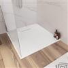 DEGHI Piatto doccia 80x80 cm riducibile in resina effetto pietra ardesia bianco - Kalf