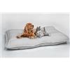 Italian Bed Linen Cuscino per Cani e Gatti - Cuscinone 100x60cm, Made in Italy- Letto per Cane di Taglia Grande, Media e Piccola - Cuccia Materasso Imbottito in Morbida Microfibra Grigio Chiaro