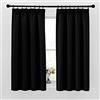 PONY DANCE Tende Termiche Isolanti per Interni Corte per Cucina Finestre Curtains Tenda Oscurante Cameretta Bambini con Fettuccia 2 Pezzi 140x160 CM, Nero