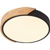 Schindora Plafoniera LED 24W Bianco Caldo 3000K 1600LM,Plafoniera LED Moderna Rotonda in Legno per Interni Ø30cm per Salotto Corridoio Home Office Portico