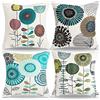 RYBornament Federe Cuscini Divano Astratto Girasole Copricuscini 40x40 Fiore Blu Decorativo Federa Cuscino Set di 4 Primavera Inverno Lino Fodere Cuscino Per Soggiorno Divano Decor