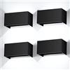 Cwycfw 4 Pezzi Applique da Parete Interno/Esterno 24W 6000K Bianco Freddo Angolo del Fascio Regolabile Moderno Lampade da Parete IP65 Impermeabile Nero