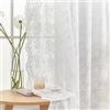 YJ YANJUN Tende in pizzo per finestre, 137,2 cm di lunghezza, stile vintage, con fiori e rami, tende a rete per vecchia casa shabby chic, in voile trasparente, 2 pannelli, larghezza 132 cm x altezza