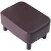IBUYKE Poggiapiedi piccolo da 42 cm, in pelle PU, poggiapiedi ottomano, moderno, per soggiorno, camera da letto, rettangolare, con seduta imbottita e gambe in legno di pino, marrone, RF-BD209-C