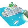 MOKIO® Biglietto Auguri Viaggio Pop-Up - Nave da Crociera - Biglietto Regalo 3D per una crociera o vacanza, Biglietto Viaggio Crociere