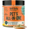 Wolf Belly Natural Pet Goodness Wolf Belly - Multivitaminico 8 in 1 per Cani 100% Naturale (180 g) con 15 Vitamine e Ingredienti Naturali in Polvere | Per il Benessere Quotidiano di Cuccioli e Cani Adulti - Prodotto in Europa