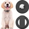 Generic Supporto in silicone per collare per cani Airtag, custodia leggera e impermeabile per Airtag cane/gatto 2021 accessori (2 nero)
