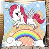 FANSU Copriletto Trapuntato Matrimoniale Singolo Elegante Coperta Trapunta Primaverile Estivo Antipolveri Copri Letto per Camera da Letto per Bambini Adulti (Rainbow Pegasus,150x200cm)
