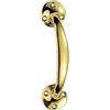 TERF Maniglia per porta in ottone stile vittoriano resistente, 175 mm, con vite di fissaggio per cucina, armadio, cassetto, porta, maniglia - confezione da 1, ottone lucido