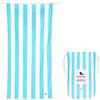 Dock & Bay Telo Mare - Asciugatura Rapida, Senza Sabbia - Compatto, Leggero - Materiali Riciclati al 100% - Include Custodia - Cabana Light - Tulum Blue, Large (160x90cm, 63x35)